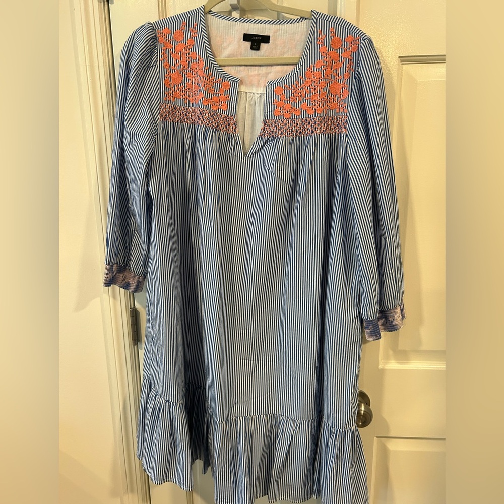 J. Crew Blue and Orange Striped Kids Dress